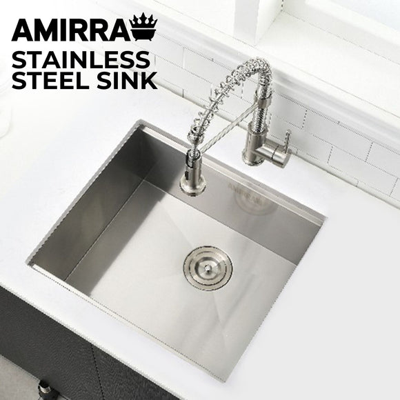 NNEDSZ Amirra Kitchen Stainless Steel Sink 440mm x 440mm Smooth coated Silver