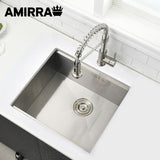 NNEDSZ Amirra Kitchen Stainless Steel Sink 440mm x 440mm Smooth coated Silver