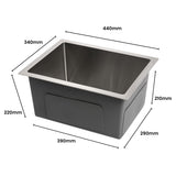 NNEDSZ AMIRRA Kitchen Stainless Steel Sink 440mm x 340mm with Nano Coating (Silver Black)