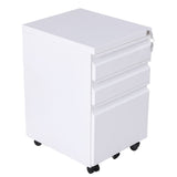 NNEDSZ 3 Drawer Mobile File Cabinet with Lock (White)