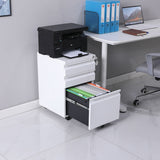 NNEDSZ 3 Drawer Mobile File Cabinet with Lock (White)