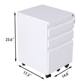 NNEDSZ 3 Drawer Mobile File Cabinet with Lock (White)