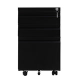 NNEDSZ 3 Drawer Mobile File Cabinet with Lock (Black)