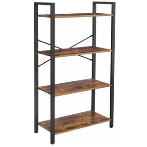 NNEDSZ 4-Tiers Metal Wood Display Shelf