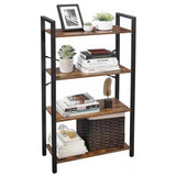 NNEDSZ 4-Tiers Metal Wood Display Shelf