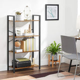 NNEDSZ 4-Tiers Metal Wood Display Shelf