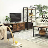 NNEDSZ 4-Tiers Metal Wood Display Shelf