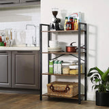NNEDSZ 4-Tiers Metal Wood Display Shelf