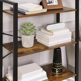 NNEDSZ 4-Tiers Metal Wood Display Shelf