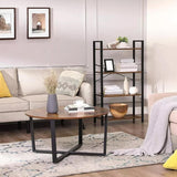 NNEDSZ 4-Tiers Metal Wood Display Shelf
