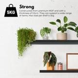 NNEDSZ Floating Shelf Set of 3 Black