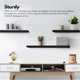 NNEDSZ Floating Shelf Set of 3 Black