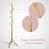 NNEDSZ 8 Hook Wood Coat Rack Stand (Wooden)