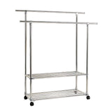 NNEDSZ Clothes Rack Stainless Steel Two Rail