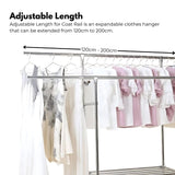 NNEDSZ Clothes Rack Stainless Steel Two Rail