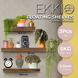NNEDSZ Floating Shelf Set of 3 Black - Brown