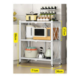 NNEDSZ Foldable Storage Shelf 3 Tier (White)