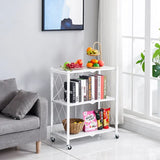 NNEDSZ Foldable Storage Shelf 3 Tier (White)