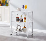 NNEDSZ Foldable Storage Shelf 3 Tier (White)