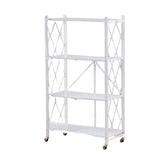 NNEDSZ Foldable Storage Shelf 4 Tier (White)