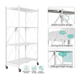 NNEDSZ Foldable Storage Shelf 4 Tier (White)