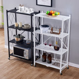 NNEDSZ Foldable Storage Shelf 4 Tier (White)