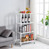 NNEDSZ Foldable Storage Shelf 4 Tier (White)