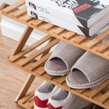 NNEDSZ Eco-Friendly & Non-Toxic Sturdy 6 Tier Foldable Bamboo Shoe Rack Brown