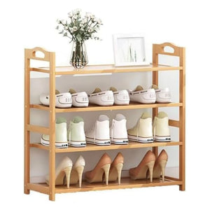 NNEDSZ 4 Tier Bamboo Shoe Rack Storage Organizer Stand Shelves