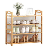 NNEDSZ 4 Tier Bamboo Shoe Rack Storage Organizer Stand Shelves