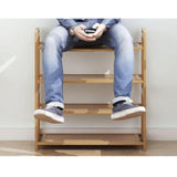 NNEDSZ 4 Tier Bamboo Shoe Rack Storage Organizer Stand Shelves