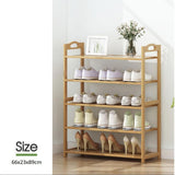 NNEDSZ 5 Tier Bamboo Shoe Rack Storage Organizer Stand Shelves