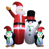 NNEDSZ Festiss 1.8m Santa Snowman and Penguin Greeting Christmas Inflatable with LED