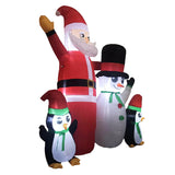 NNEDSZ Festiss 1.8m Santa Snowman and Penguin Greeting Christmas Inflatable with LED