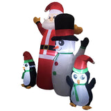 NNEDSZ Festiss 1.8m Santa Snowman and Penguin Greeting Christmas Inflatable with LED