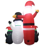 NNEDSZ Festiss 1.8m Santa Snowman and Penguin Greeting Christmas Inflatable with LED