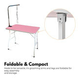 NNEDSZ Floofi Pet Grooming Table 90cm Single Pole (Pink)