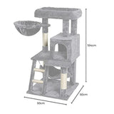 NNEDSZ Floofi 104cm Plush Cat Condo Cat Tree Light Grey