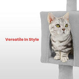NNEDSZ Floofi 104cm Plush Cat Condo Cat Tree Light Grey