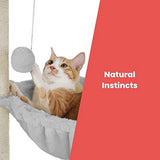 NNEDSZ Floofi 104cm Plush Cat Condo Cat Tree Light Grey