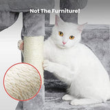 NNEDSZ Floofi 104cm Plush Cat Condo Cat Tree Light Grey