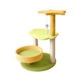 NNEDSZ Floofi 75cm Galaxy Plush Scratching Post Cat Tree Yellow Green