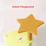 NNEDSZ Floofi 75cm Galaxy Plush Scratching Post Cat Tree Yellow Green