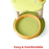 NNEDSZ Floofi 75cm Galaxy Plush Scratching Post Cat Tree Yellow Green