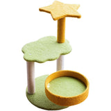 NNEDSZ Floofi 75cm Galaxy Plush Scratching Post Cat Tree Yellow Green
