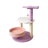 NNEDSZ Floofi 61cm Galaxy Plush Scratching Post Cat Tree Pink Purple