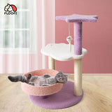 NNEDSZ Floofi 61cm Galaxy Plush Scratching Post Cat Tree Pink Purple