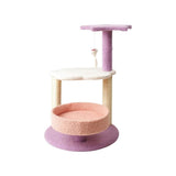 NNEDSZ Floofi 61cm Galaxy Plush Scratching Post Cat Tree Pink Purple