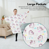 NNEDSZ Hoodie Blanket (Kids Unicorn white)