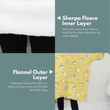 NNEDSZ Hoodie Blanket (Kids Cat yellow)